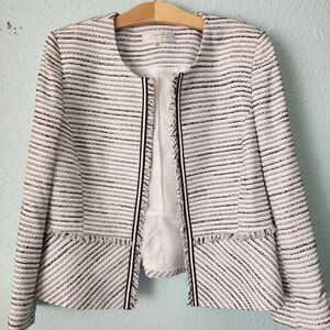 Tahari Striped Black and White Blazer